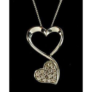 Sweetheart Necklace Sterling Silver 925 Chain w Heart Pendant
